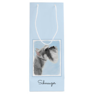 Schnauzer (Giant, Standard) Painting - Dog Art Wine Gift Bag