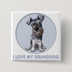 Schnauzer Granddog 15 Cm Square Badge