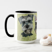 Schnauzer Groovy Glasses Coffee Mug
