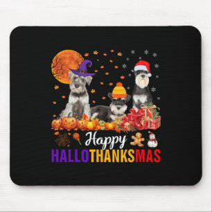 Schnauzer Hallothanksmas Halloween Thanksgiving Xm Mouse Pad
