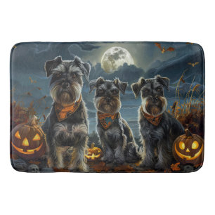 Schnauzer Halloween Spooky  Bath Mat