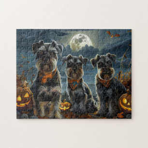 Schnauzer Halloween Spooky Jigsaw Puzzle