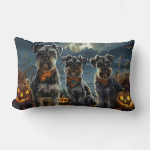 Schnauzer Halloween Spooky Lumbar Cushion