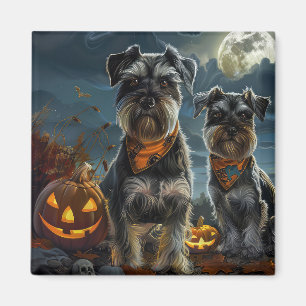 Schnauzer Halloween Spooky Magnet