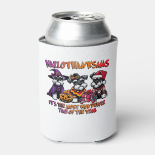 Schnauzer Halloween Thanksgiving Christmas Classic Can Cooler