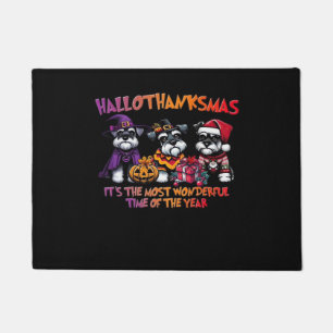 Schnauzer Halloween Thanksgiving Christmas Classic Doormat