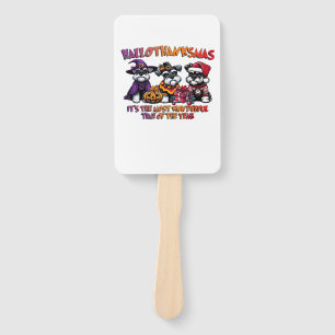 Schnauzer Halloween Thanksgiving Christmas Classic Hand Fan