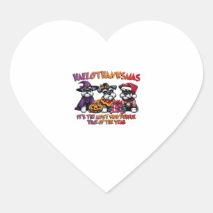 Schnauzer Halloween Thanksgiving Christmas Classic Heart Sticker