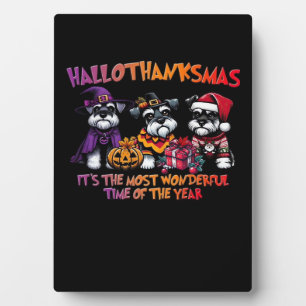 Schnauzer Halloween Thanksgiving Christmas Classic Plaque