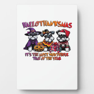Schnauzer Halloween Thanksgiving Christmas Classic Plaque