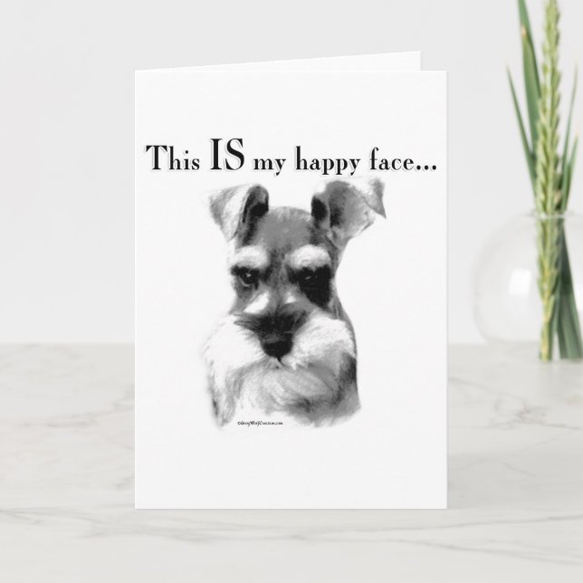 Schnauzer Happy Face Card (Front)