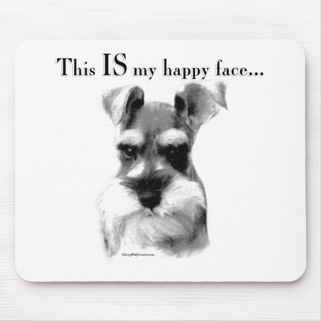 Schnauzer Happy Face Mouse Pad (Front)