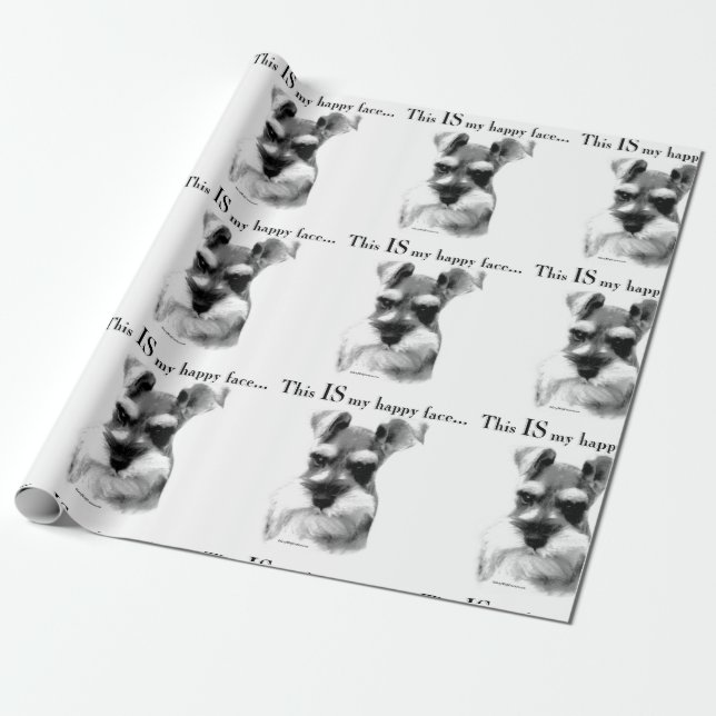 Schnauzer Happy Face Wrapping Paper (Unrolled)