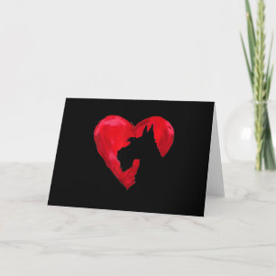 Schnauzer Heart Silhouette Valentines Day Dog Love Holiday Card