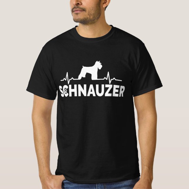 Schnauzer Heartbeat – Cute Dog Lover Schnauzer Fan T-Shirt (Front)
