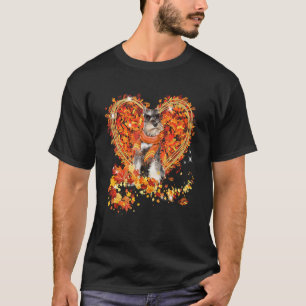 Schnauzer Hello Autumn Dog Leaves Heart Fall Thank T-Shirt