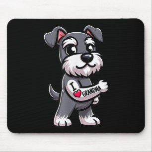 Schnauzer I Love Grandma Funny Dog Tattoo Mouse Pad