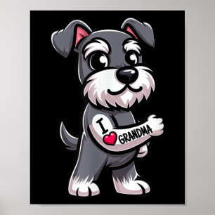 Schnauzer I Love Grandma Funny Dog Tattoo Poster