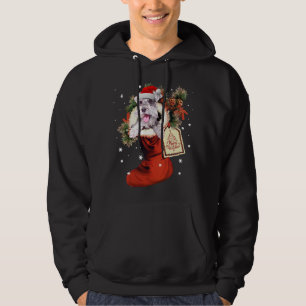 Schnauzer In Sock Christmas Santa Hat Xmas Dog Lov Hoodie