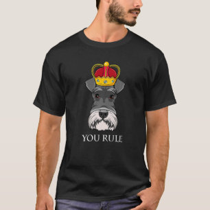 Schnauzer King Crown Dog Queen Schnauzer Portrait T-Shirt