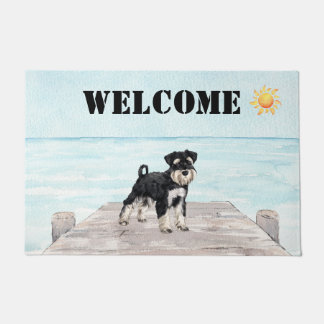 Schnauzer Lake Summer Door Mat