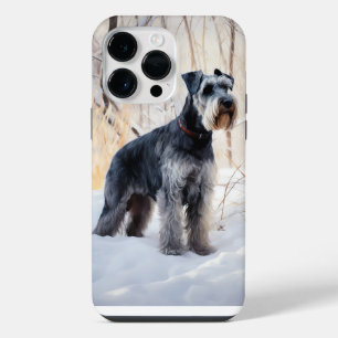 Schnauzer Let It Snow Christmas iPhone 14 Pro Max Case