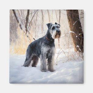 Schnauzer Let It Snow Christmas Magnet
