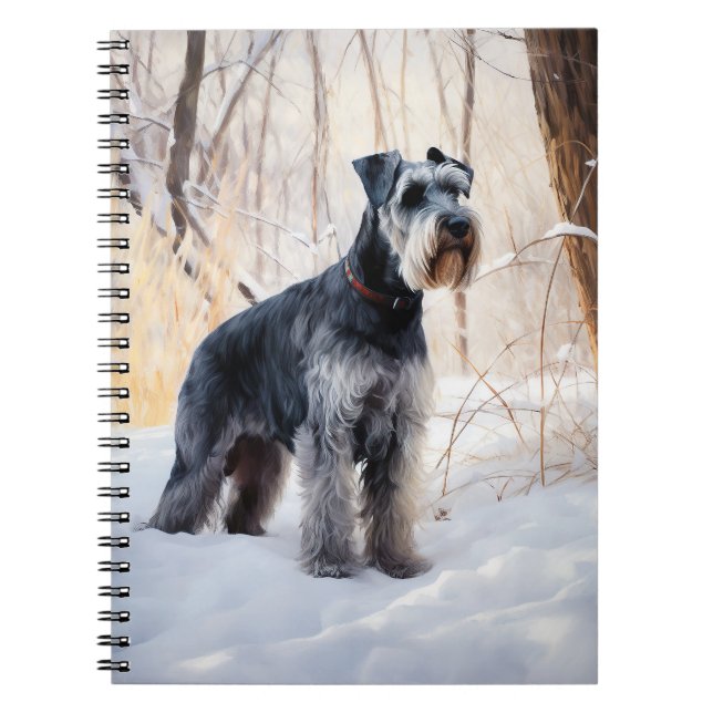 Schnauzer Let It Snow Christmas Notebook (Front)