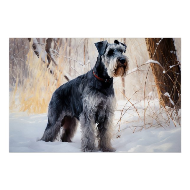 Schnauzer Let It Snow Christmas Poster (Front)
