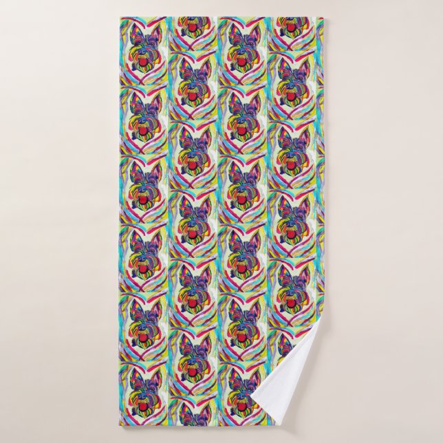 Schnauzer Love Bath Towel (Bath Towel)