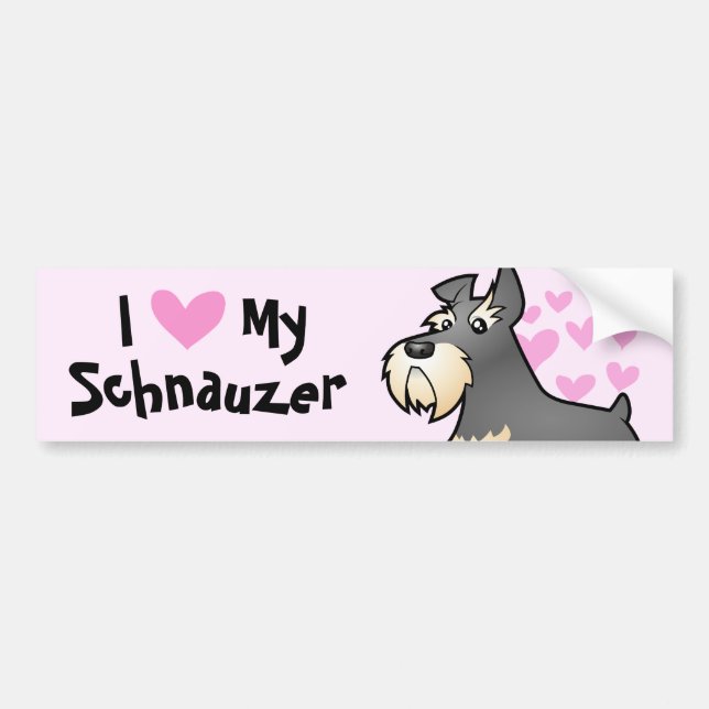 Schnauzer Love Bumper Sticker (Front)