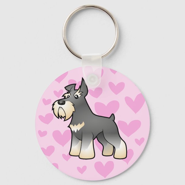 Schnauzer Love Key Ring (Front)