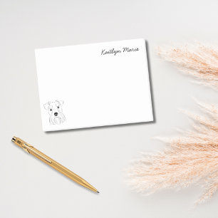 Schnauzer Lover Simple Black & White Personalised Post-it Notes