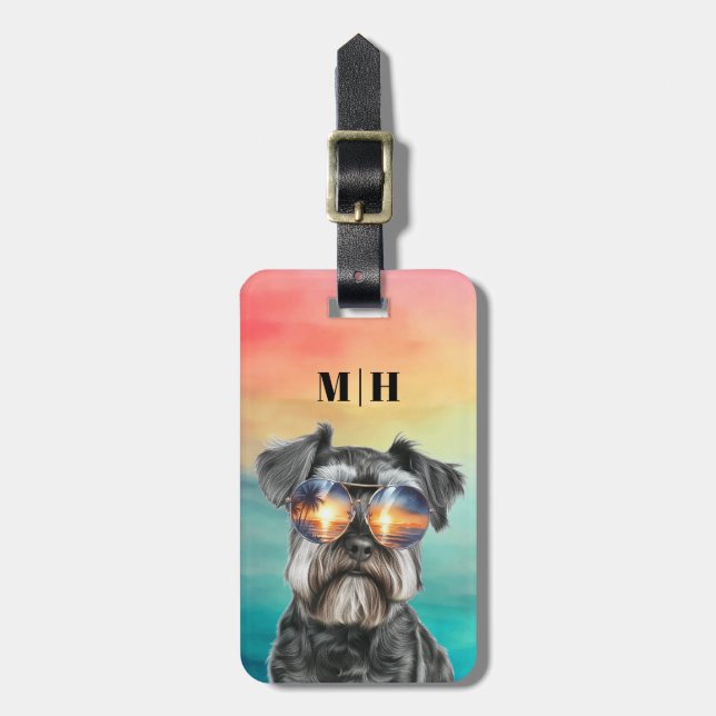 Schnauzer Luggage Tags (Front Vertical)