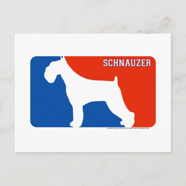 Schnauzer Major League Dog Postcard (Front)