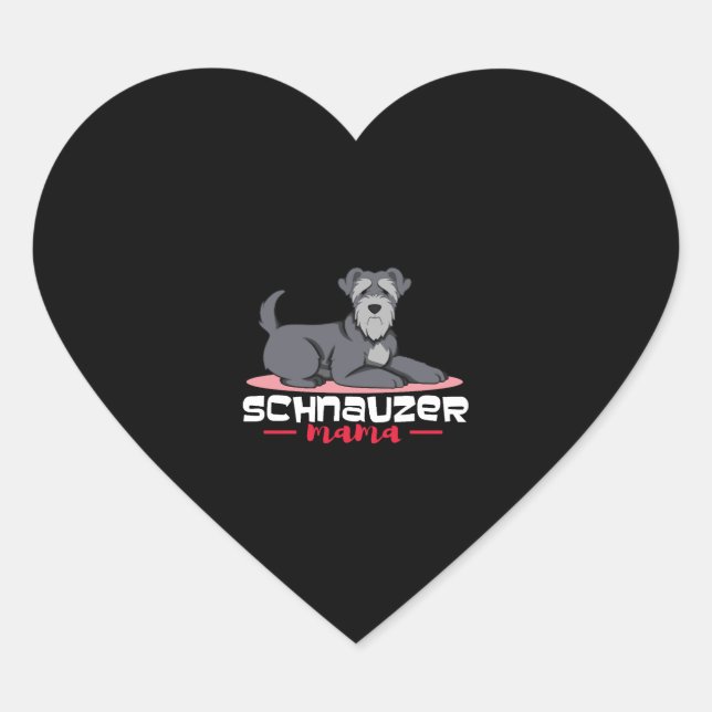 Schnauzer Mama Heart Sticker (Front)