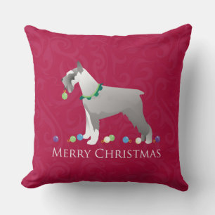 Schnauzer Merry Christmas Design Cushion