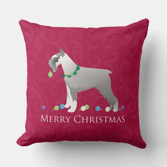 Schnauzer Merry Christmas Design Cushion (Front)