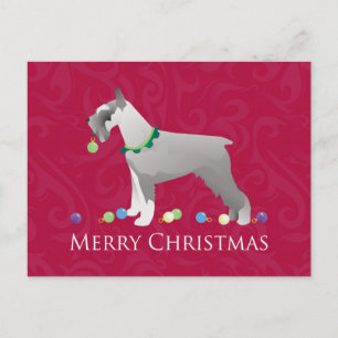 Schnauzer Merry Christmas Design Holiday Postcard