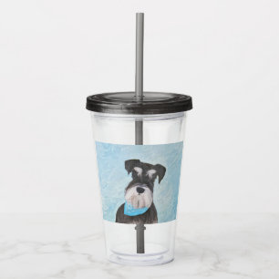 Schnauzer (Miniature) Painting - Cute Original Dog Acrylic Tumbler