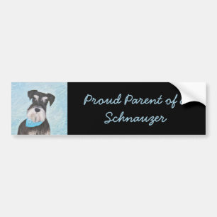Schnauzer (Miniature) Painting - Cute Original Dog Bumper Sticker