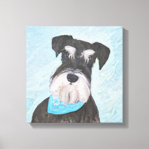 Schnauzer (Miniature) Painting - Cute Original Dog Canvas Print