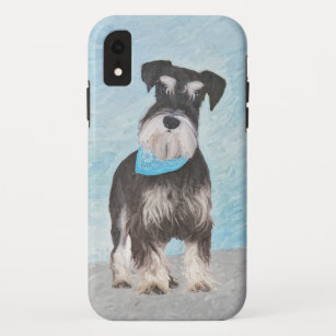 Schnauzer (Miniature) Painting - Cute Original Dog Case-Mate iPhone Case
