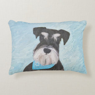 Schnauzer (Miniature) Painting - Cute Original Dog Decorative Cushion