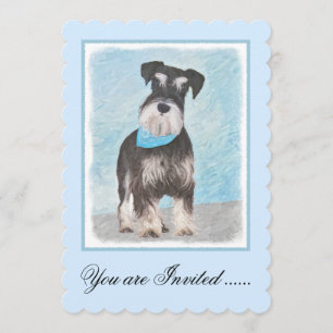 Schnauzer (Miniature) Painting - Cute Original Dog Invitation