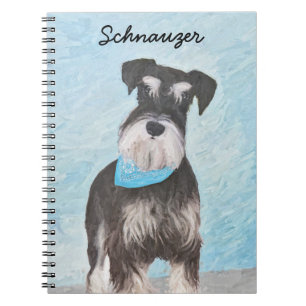 Schnauzer (Miniature) Painting - Cute Original Dog Notebook