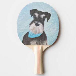 Schnauzer (Miniature) Painting - Cute Original Dog Ping Pong Paddle