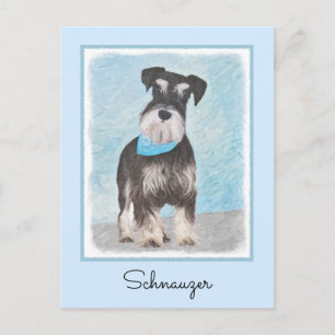 Schnauzer (Miniature) Painting - Cute Original Dog Postcard