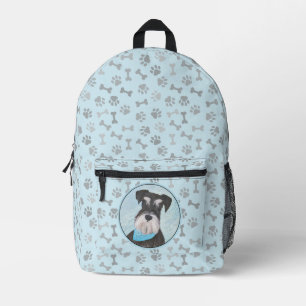 Schnauzer (Miniature) Painting - Cute Original Dog Printed Backpack