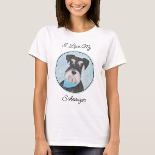 Schnauzer (Miniature) Painting - Cute Original Dog T-Shirt